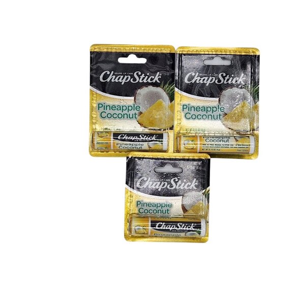 3pc Chapstick PINEAPPLE COCONUT Scented Lip Balm Moisturizing+Lasting Hydration - Picture 1 of 1